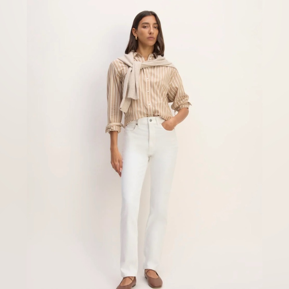 Everlane Women's Way-High® Slim Jean in Bright White, Size 29